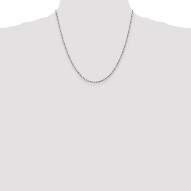 Lex & Lu 14k White Gold 1.15mm Rolo Pendant Chain Necklace Lex & Lu 14k White Gold 1.15mm Rolo Pendant Chain Necklace